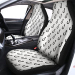 White And Black Fishing Hooks Print Universal Fit Car Seat Covers