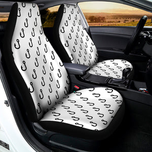 White And Black Fishing Hooks Print Universal Fit Car Seat Covers