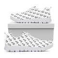 White And Black Fishing Hooks Print White Running Shoes