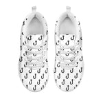 White And Black Fishing Hooks Print White Sneakers