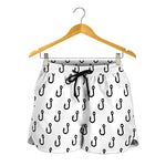 White And Black Fishing Hooks Print Women's Shorts