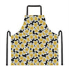 White And Black Frangipani Pattern Print Apron