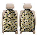 White And Black Frangipani Pattern Print Car Seat Organizers