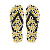 White And Black Frangipani Pattern Print Flip Flops