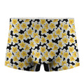 White And Black Frangipani Pattern Print Men's Boxer Briefs