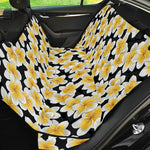 White And Black Frangipani Pattern Print Pet Car Back Seat Cover