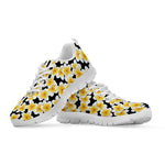 White And Black Frangipani Pattern Print White Sneakers