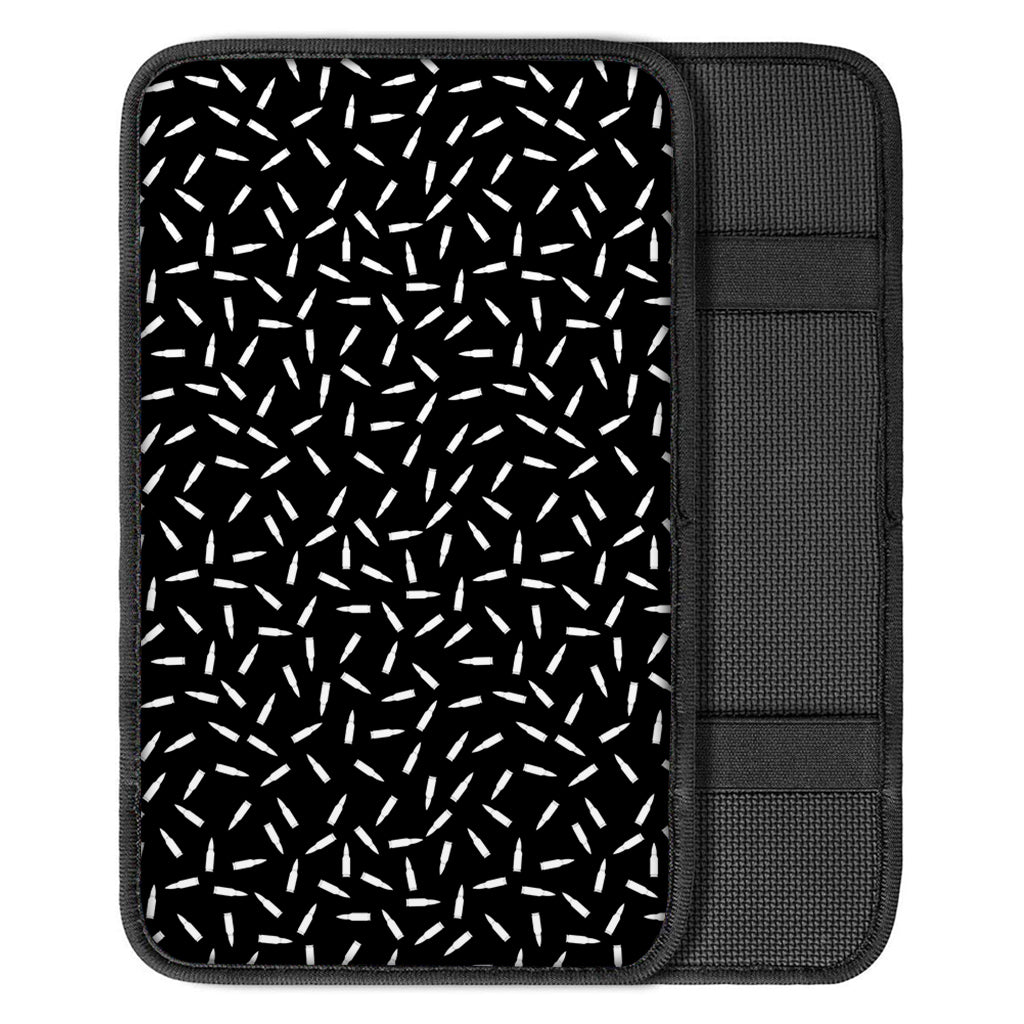 White And Black Gun Bullet Pattern Print Car Center Console Cover