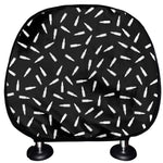 White And Black Gun Bullet Pattern Print Car Headrest Covers