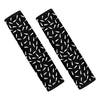 White And Black Gun Bullet Pattern Print Car Seat Belt Covers