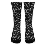 White And Black Gun Bullet Pattern Print Crew Socks