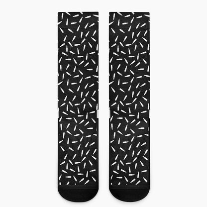 White And Black Gun Bullet Pattern Print Crew Socks