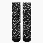 White And Black Gun Bullet Pattern Print Crew Socks