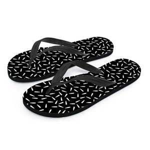 White And Black Gun Bullet Pattern Print Flip Flops