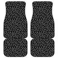 White And Black Gun Bullet Pattern Print Front and Back Car Floor Mats