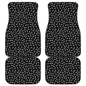 White And Black Gun Bullet Pattern Print Front and Back Car Floor Mats