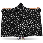 White And Black Gun Bullet Pattern Print Hooded Blanket