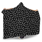 White And Black Gun Bullet Pattern Print Hooded Blanket