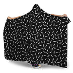 White And Black Gun Bullet Pattern Print Hooded Blanket