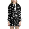 White And Black Gun Bullet Pattern Print Hoodie Dress