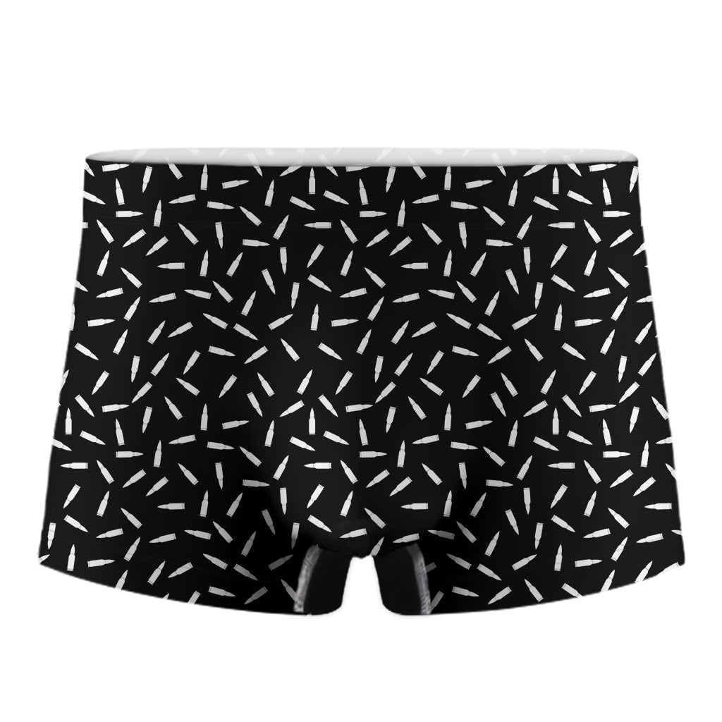 White And Black Gun Bullet Pattern Print Men's Boxer Briefs