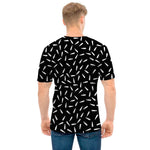 White And Black Gun Bullet Pattern Print Men's T-Shirt