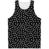 White And Black Gun Bullet Pattern Print Men's Tank Top