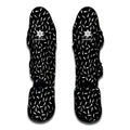 White And Black Gun Bullet Pattern Print Muay Thai Shin Guards