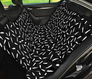 White And Black Gun Bullet Pattern Print Pet Car Back Seat Cover