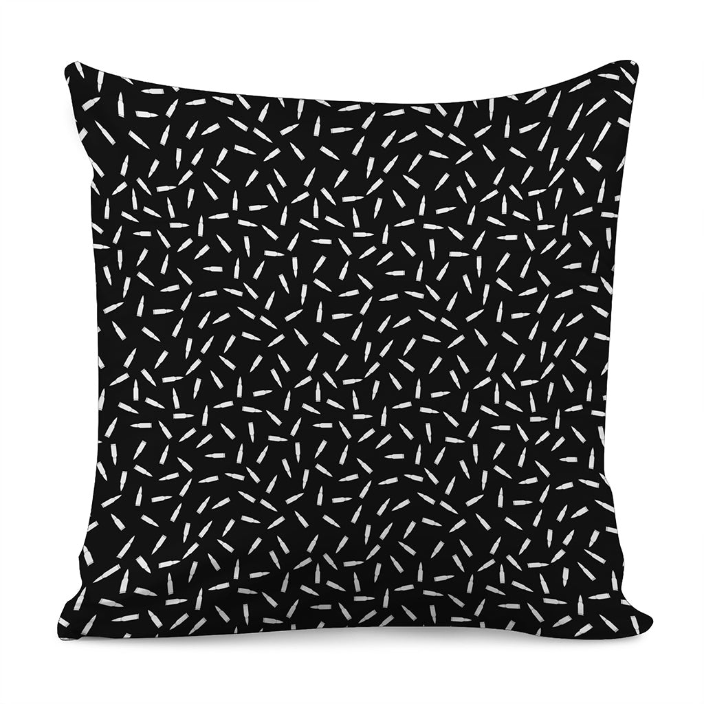 White And Black Gun Bullet Pattern Print Pillow Cover