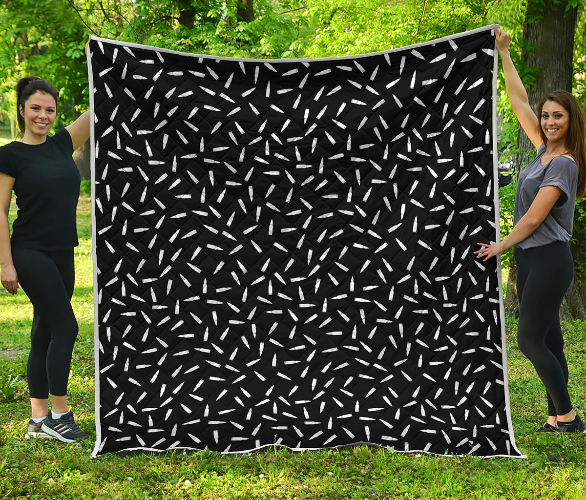 White And Black Gun Bullet Pattern Print Quilt