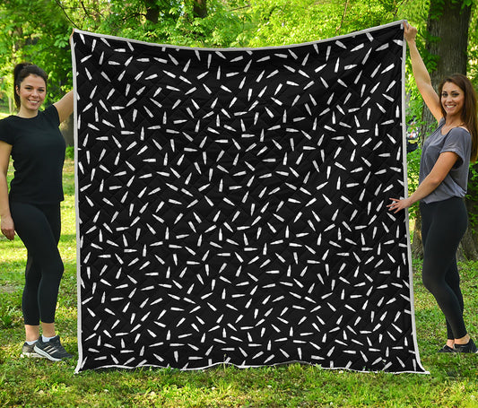 White And Black Gun Bullet Pattern Print Quilt