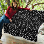 White And Black Gun Bullet Pattern Print Quilt