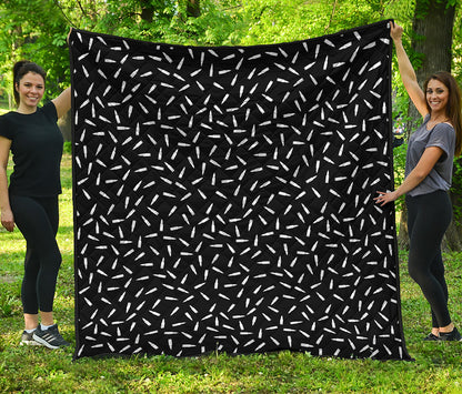 White And Black Gun Bullet Pattern Print Quilt