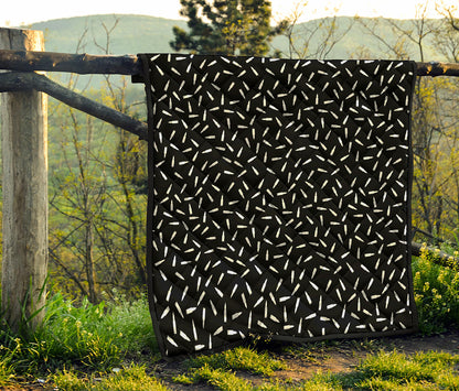 White And Black Gun Bullet Pattern Print Quilt