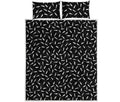 White And Black Gun Bullet Pattern Print Quilt Bed Set