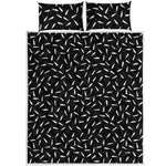 White And Black Gun Bullet Pattern Print Quilt Bed Set
