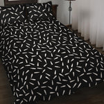 White And Black Gun Bullet Pattern Print Quilt Bed Set