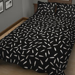 White And Black Gun Bullet Pattern Print Quilt Bed Set