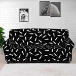 White And Black Gun Bullet Pattern Print Sofa Cover