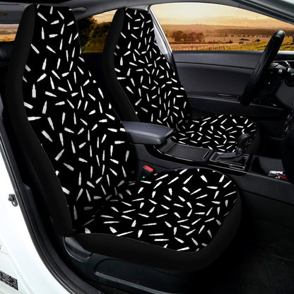 White And Black Gun Bullet Pattern Print Universal Fit Car Seat Covers