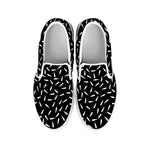 White And Black Gun Bullet Pattern Print White Slip On Shoes