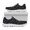 White And Black Gun Bullet Pattern Print White Running Shoes