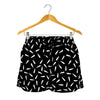 White And Black Gun Bullet Pattern Print Women's Shorts