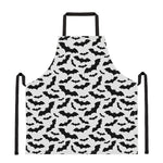 White And Black Halloween Bat Print Apron