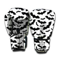 White And Black Halloween Bat Print Boxing Gloves