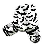 White And Black Halloween Bat Print Boxing Gloves