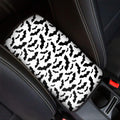 White And Black Halloween Bat Print Car Center Console Cover