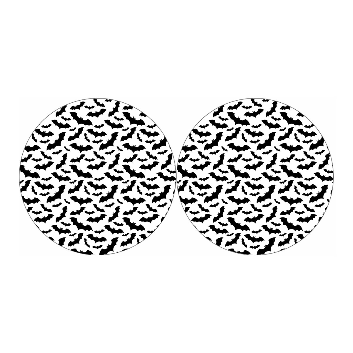 White And Black Halloween Bat Print Car Coasters