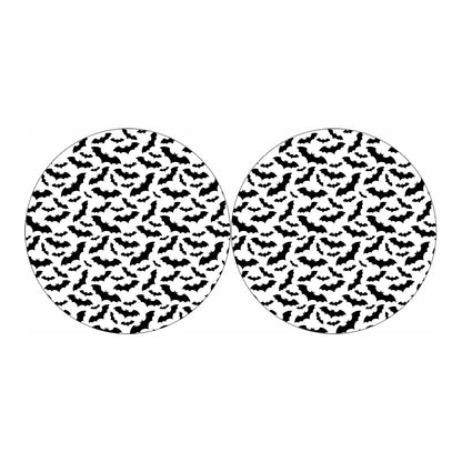 White And Black Halloween Bat Print Car Coasters